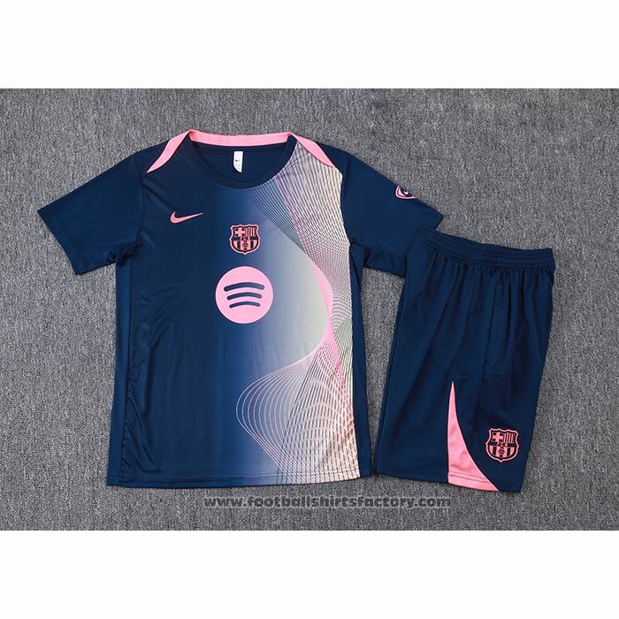 Tracksuit Barcelona Short Sleeve 2025-2026 Blue Pink - Shorts